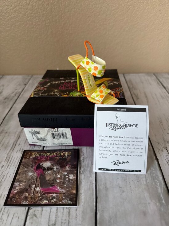 Just The Right Shoe Other - 2006 Just the Right Shoe Raine "Miami" Mini Shoe Figurine NEW w/Box & COA #26016
